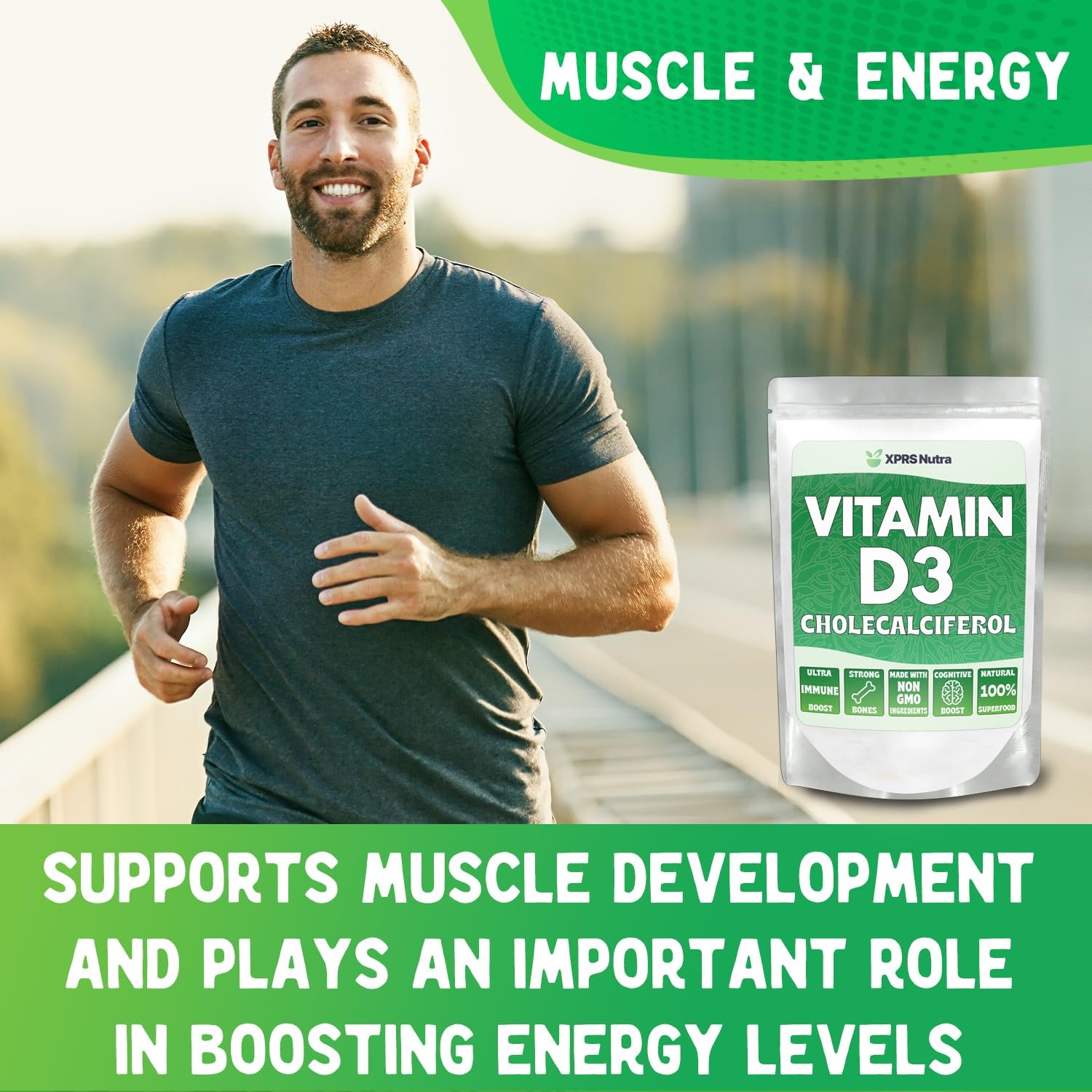 XPRS Nutra Vitamin D3 Powder (Cholecalciferol) – 4 Ounce (Pack of 1)