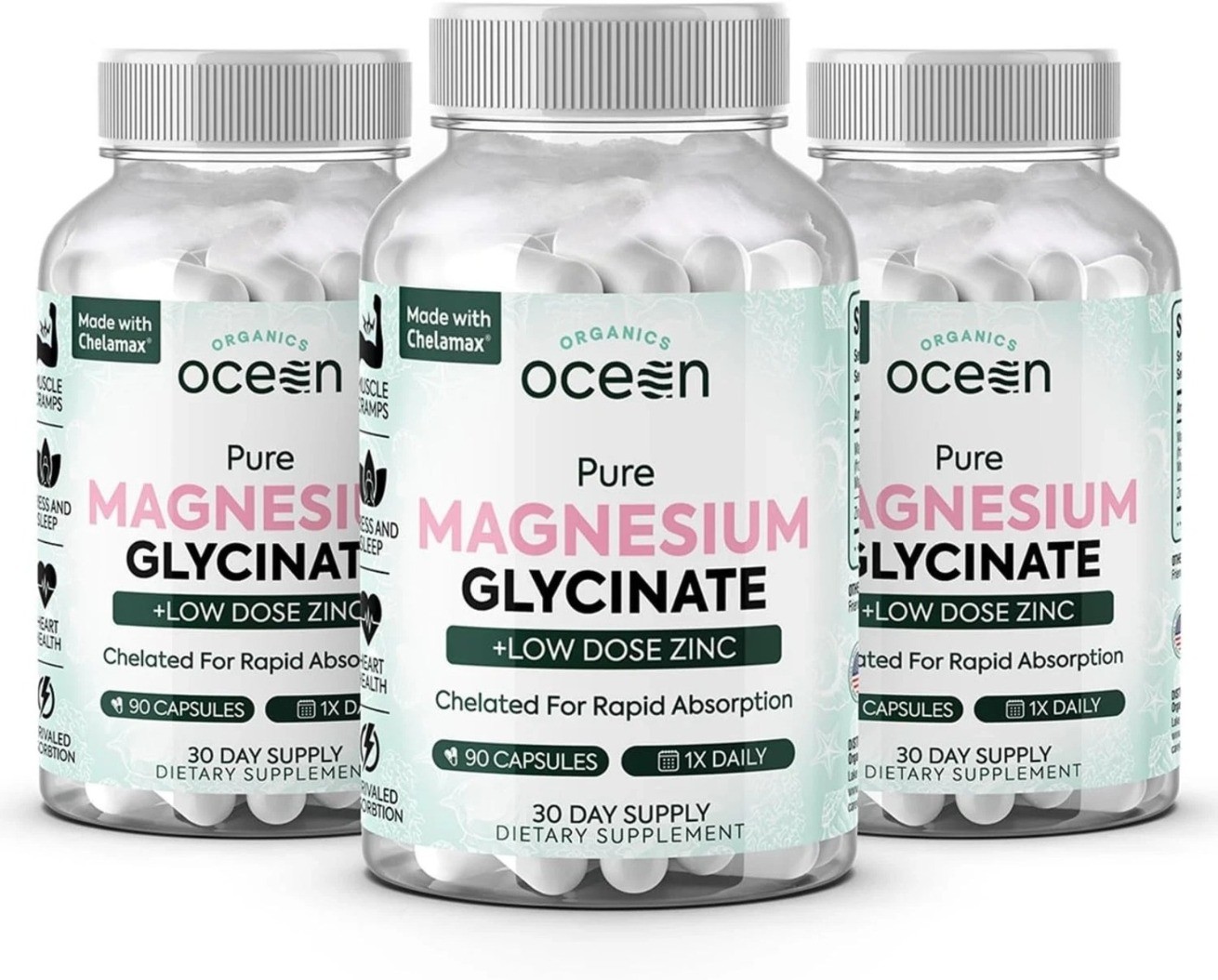 Organics Ocean organic Magnesium Glycinate Zinc Strength Chelated Original