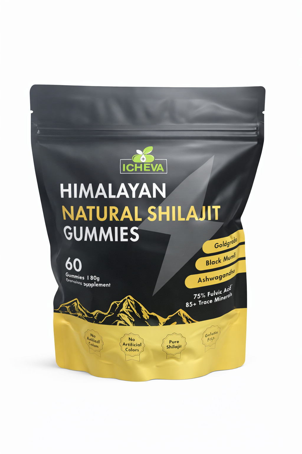 Himalayan Natural Shilajit Gummies 60ct | 85+ Minerals |75% Fulvic Acid