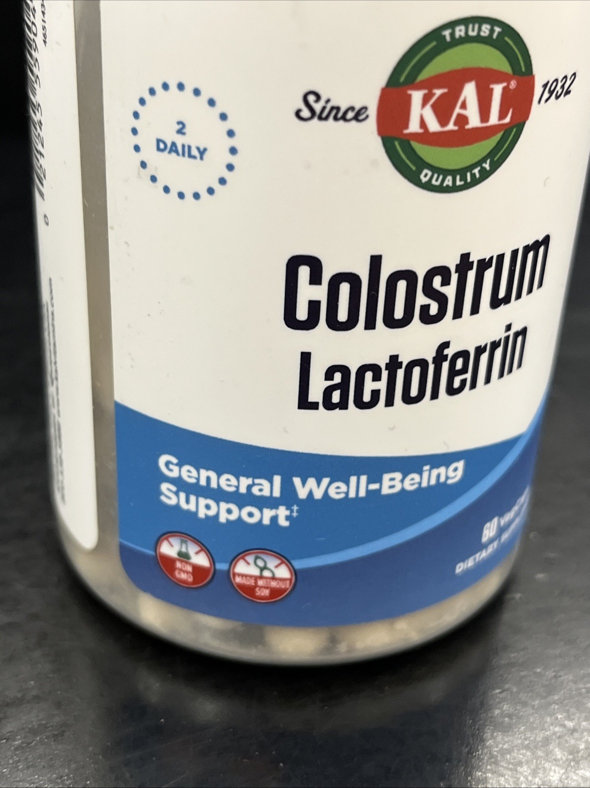 Kal Colostrum Lactoferrin General Well- Being Support 60 Vegcaps