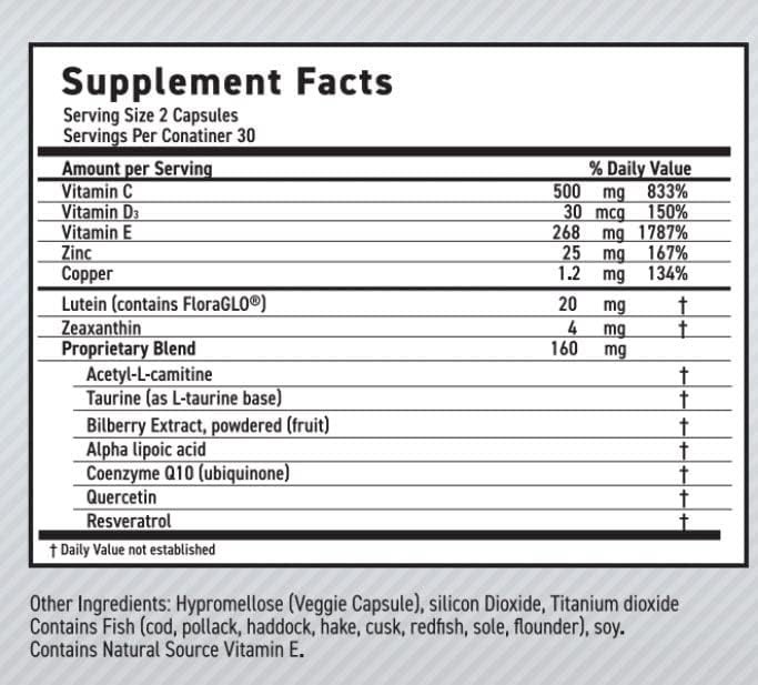 MaxiVision Ocular Formula Lutein and Zeaxanthin 60 Capsules 1 Bottle