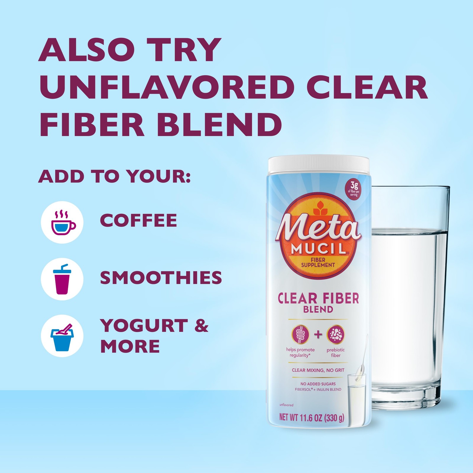 Metamucil Mixed Berry Fiber Powder Sticks 21ct