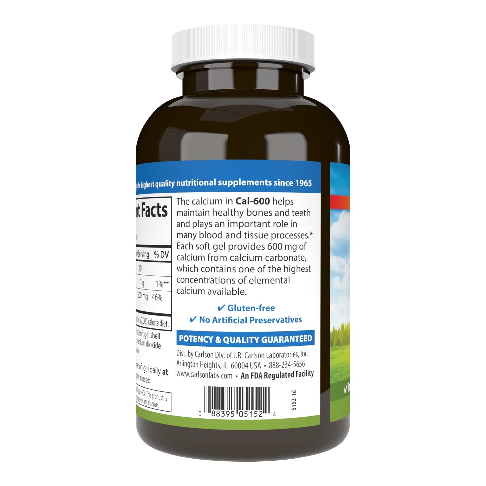 Calcium 600 mg Liquid Softgels – 250 Count, Supports Bone Health & Strength