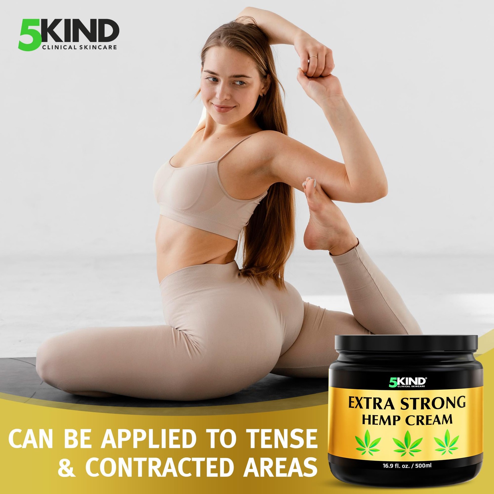 5kind Extra Strong Hemp Cream 16.9 fl oz Maximum Strength Natural Topical C…