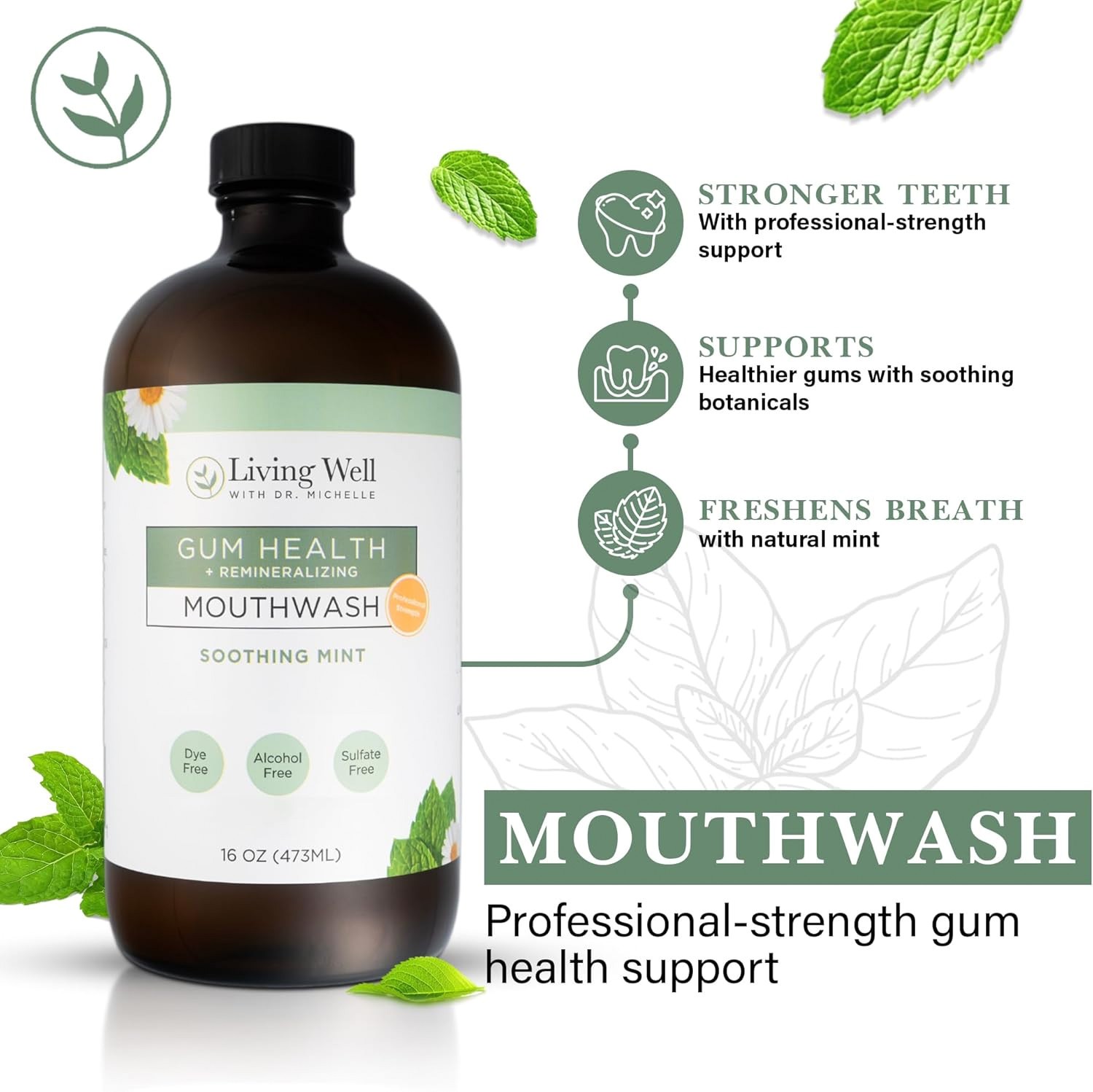 Remineralizing Mouthwash Hydroxyapatite Mint Fresh Breath (Soothing Mint)