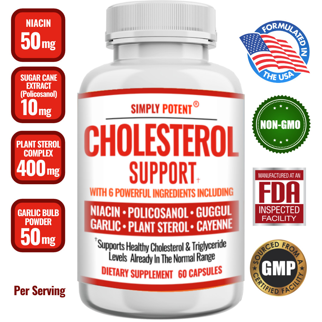 Cholesterol Support Supplement – Heart Health & Lipid Control | 60 Capsules