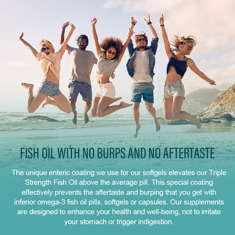 Omega 3 Fish Oil Capsules 3x Strength 3600mg EPA & DHA, Highest Potency 120Pills