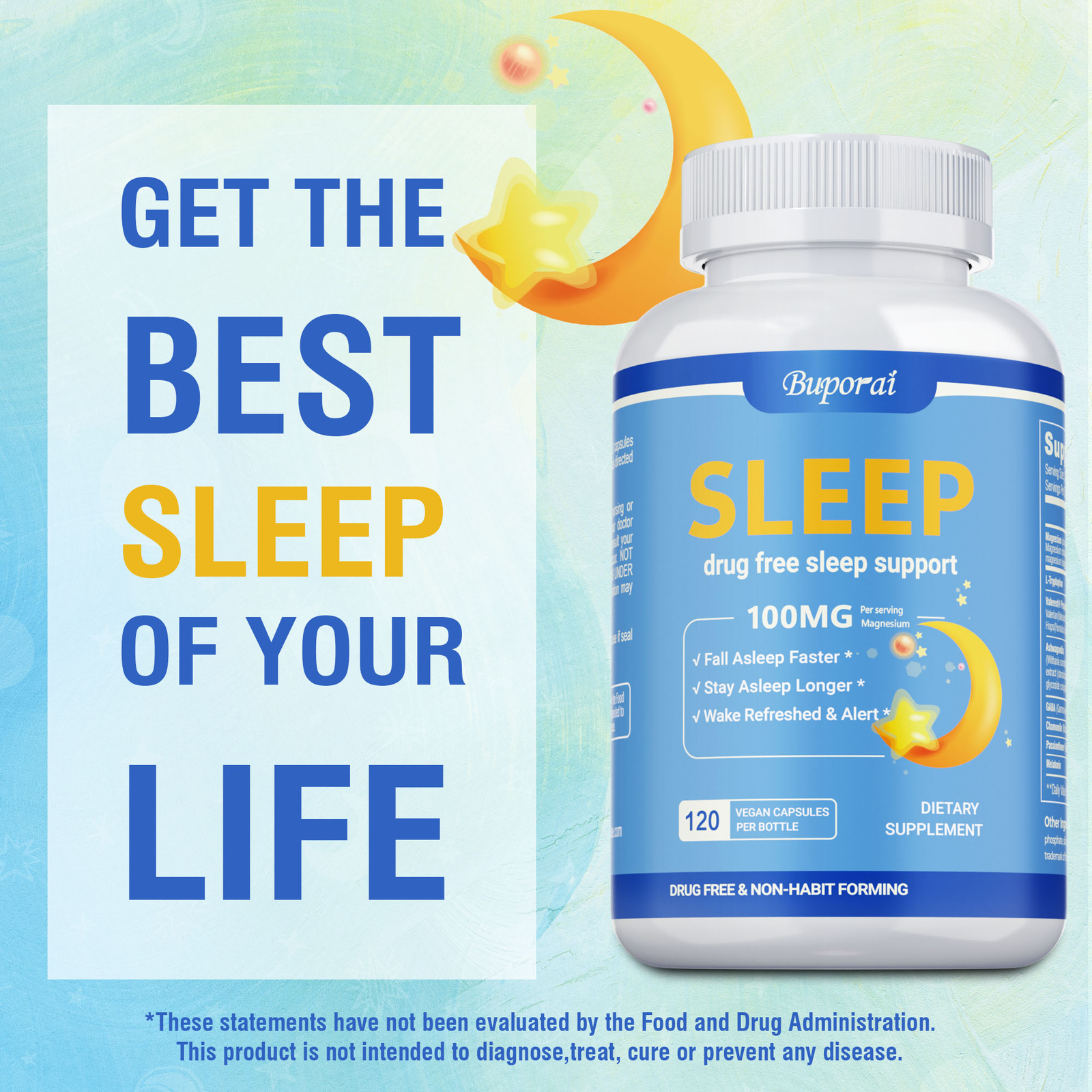 Sleep Capsules – Melatonin, Promotes Sleep and Relieves Anxiety and Stress