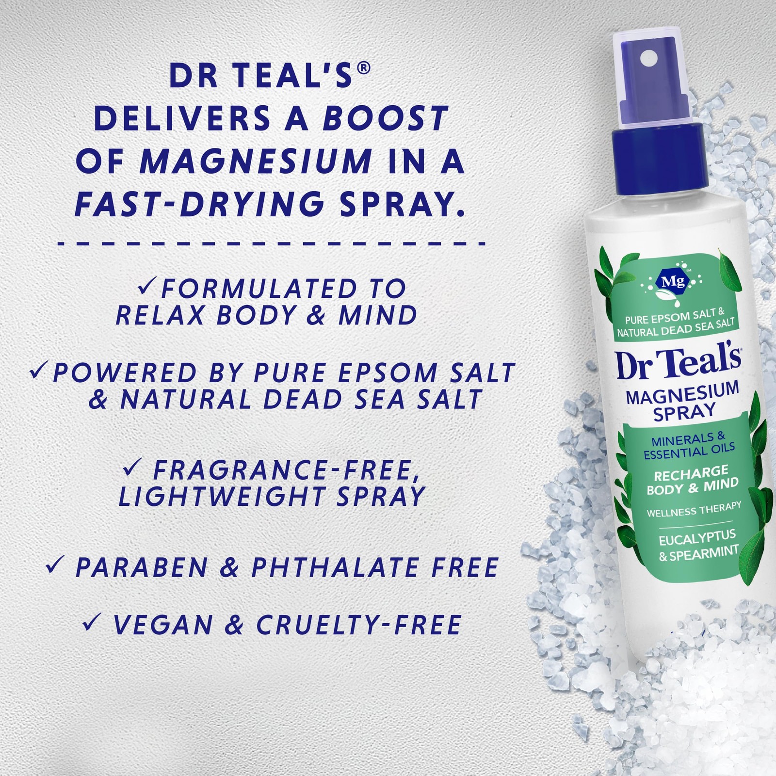 Magnesium Eucalyptus Spray with Natural Dead Sea Salt, 8 fl oz (Pack of 2)