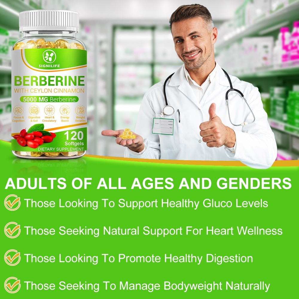 Berberine with Ceylon Cinnamon 5000mg 120 Caps Heart Health & Immune – US