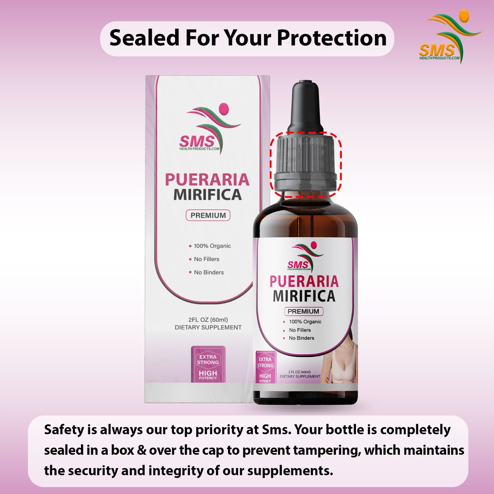 Pueraria Mirifica Breast Female Butt Body Tincture Liquid Herbal Drops 6 Fl oz