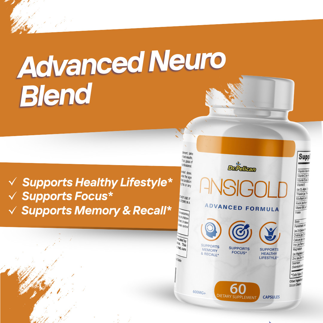 Ansigold- Brain Support- 4 Bottles- 240 Capsules