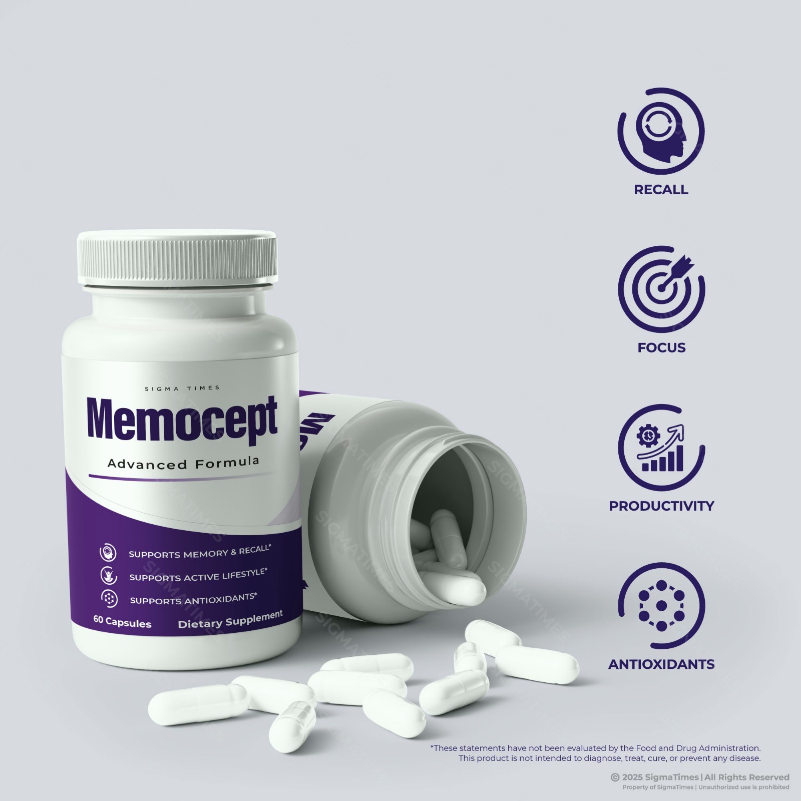 Memocept Capsules, Advanced Formula for Brain Health & Memory Support – 3 Pack