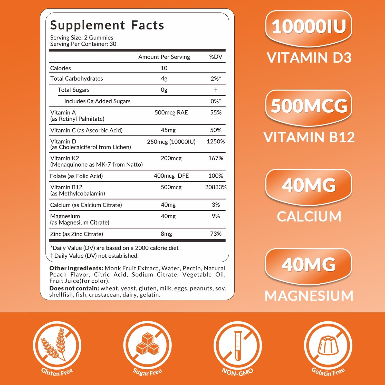 WEEVIT Vitamin D3 B12 Gummies, D 10000IU & 60 Count (Pack of 2)