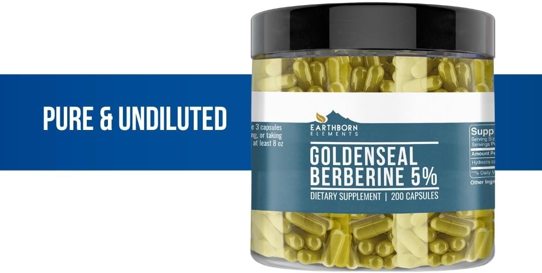 Berberine 200 Capsules – Pure Goldenseal Formula for Optimal Health, Gluten-Free