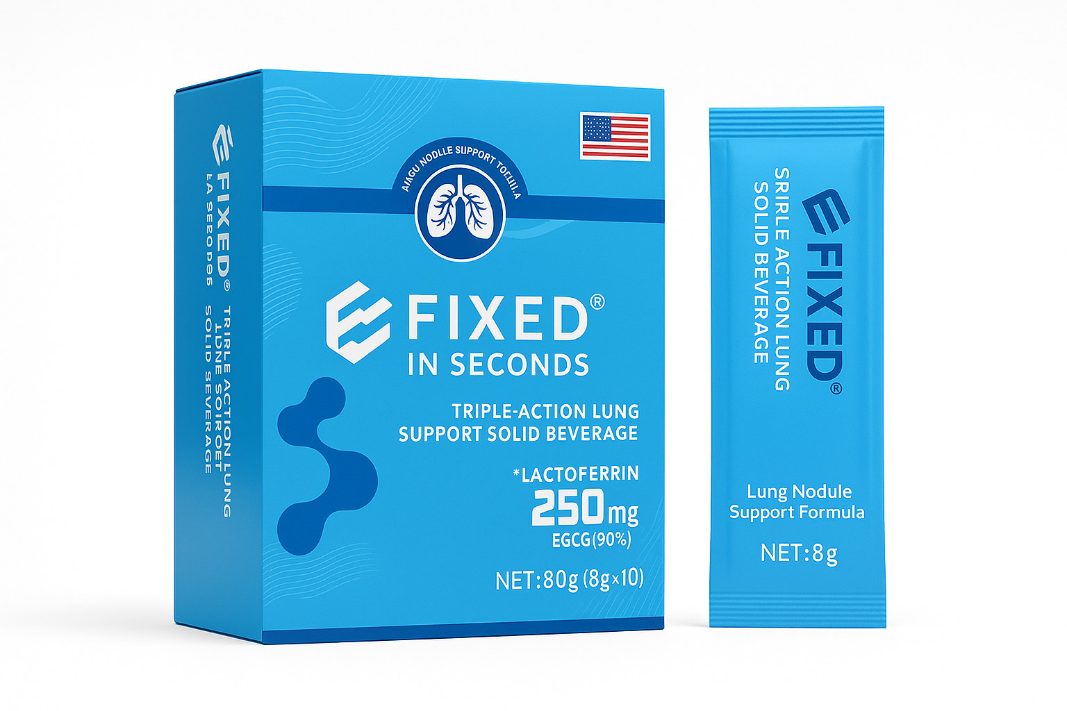 Triple Action Lung Support Powder 30 Sachets–NAC, EGCG, Quercetin, Resveratrol..
