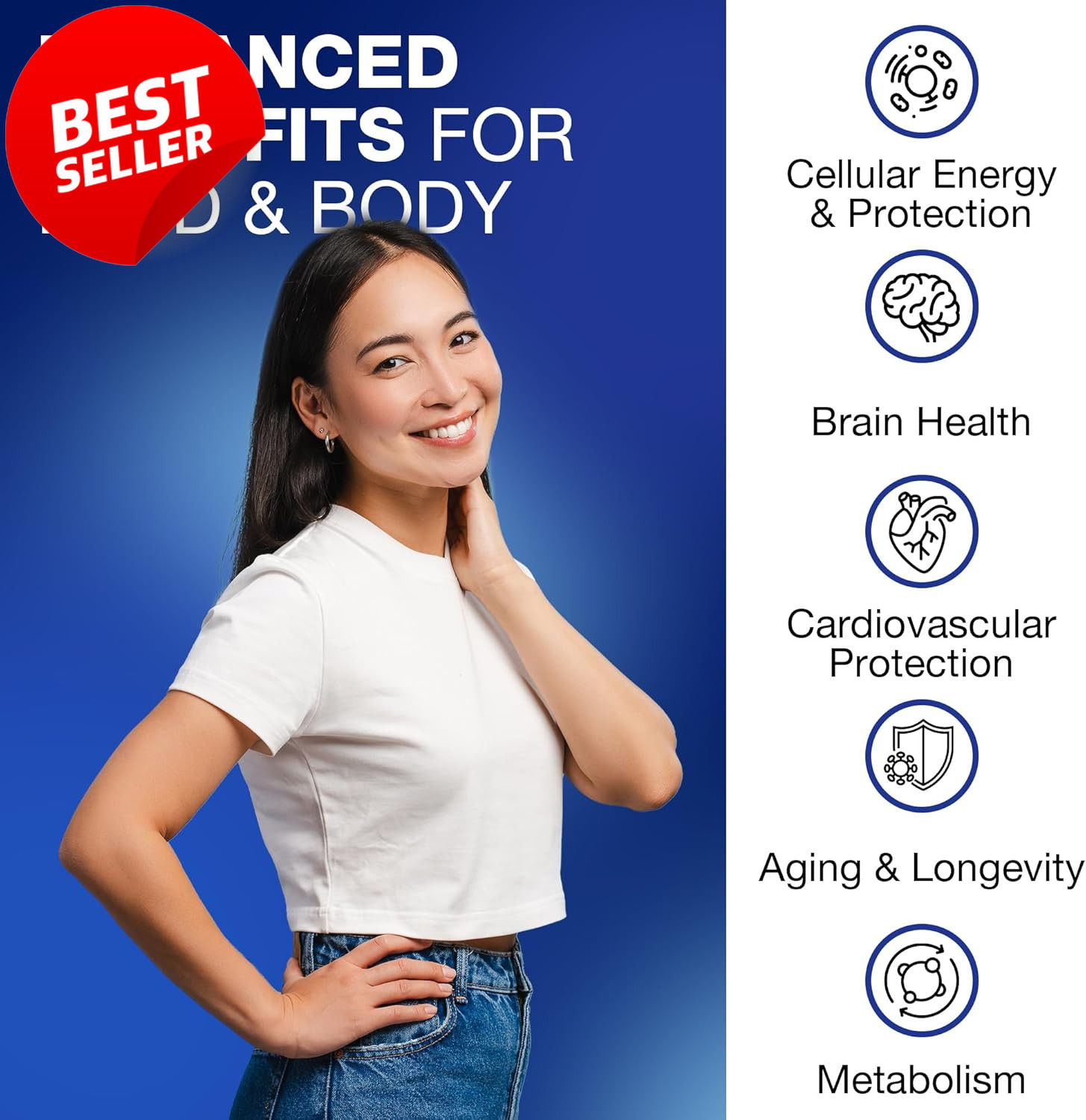 Premium NAD Resveratrol Supplement 600mg 60 Capsules for Energy Cognition US