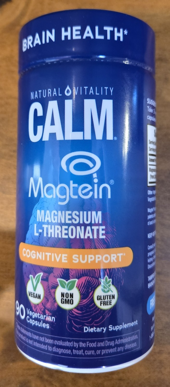 Natural Vitality CALM Magnesium & L-Threonate Supplement/Brain Health/90 capsule