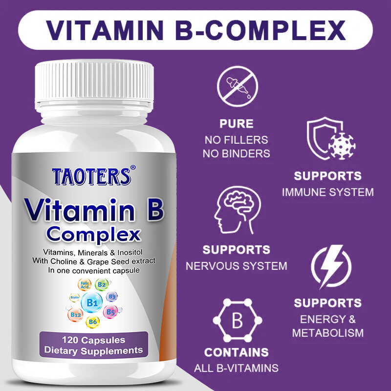Vitamin B Complex Capsules Boost Immune, Metabolism, Energy For Men & Women