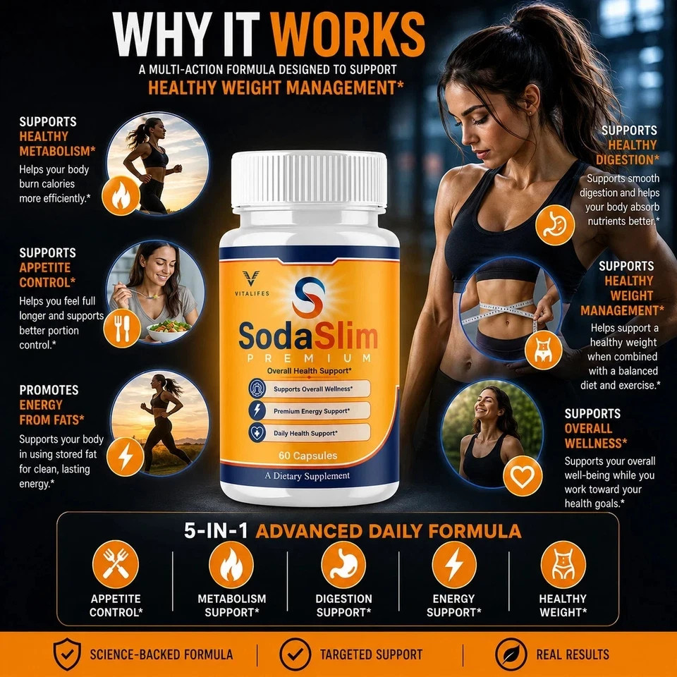 SodaSlim Advanced Weight Management Support Supplement 60 Capsules Free Shipping