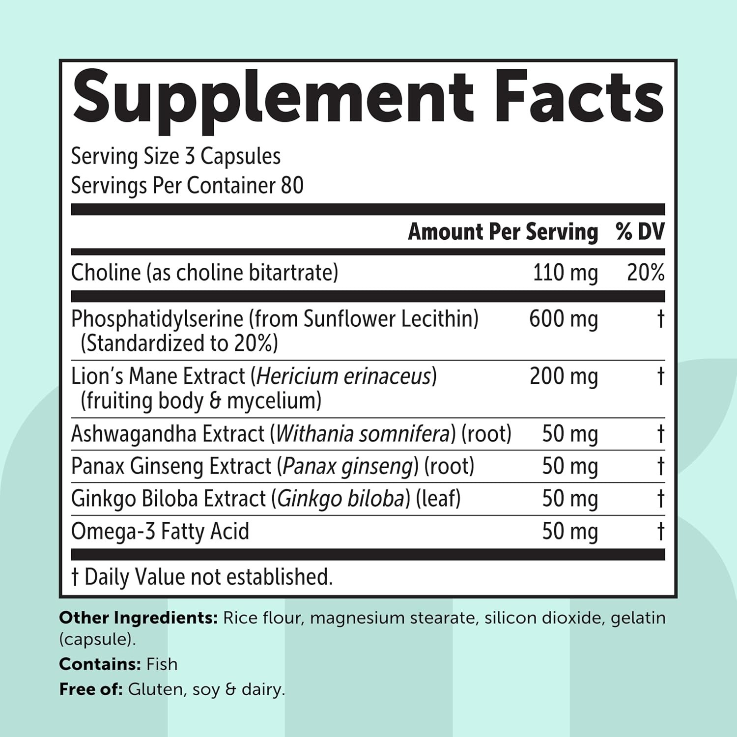Micro Ingredients Phosphatidylserine 600 mg Nerve & Cognitive Support Supplement