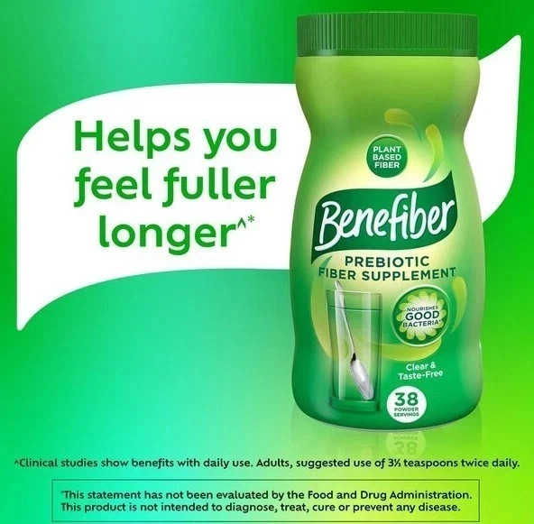 Benefiber Fiber Prebiotic Supplement Powder 410 Teaspoons 28.9 oz 3