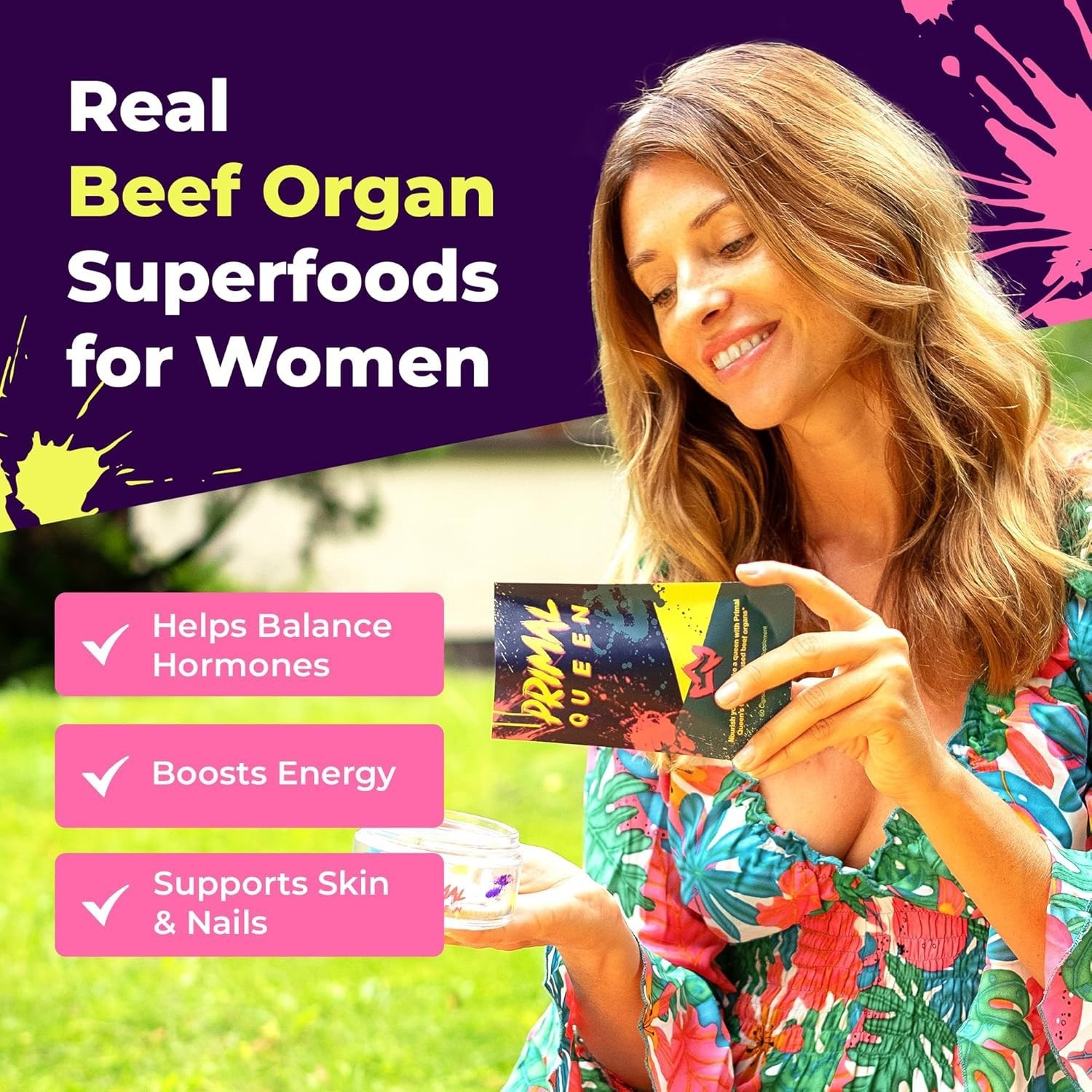 NEW Primal Queen Beef Organ Supplement for Women 60ct – 1 MONTH SUPPLY
