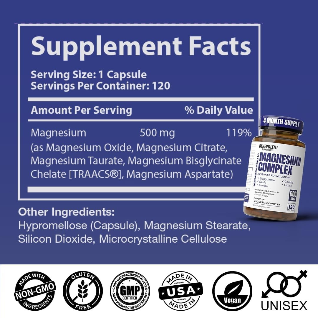 Magnesium Supplement 5-in-1 Complex – Calm, Metabolism & Well-being