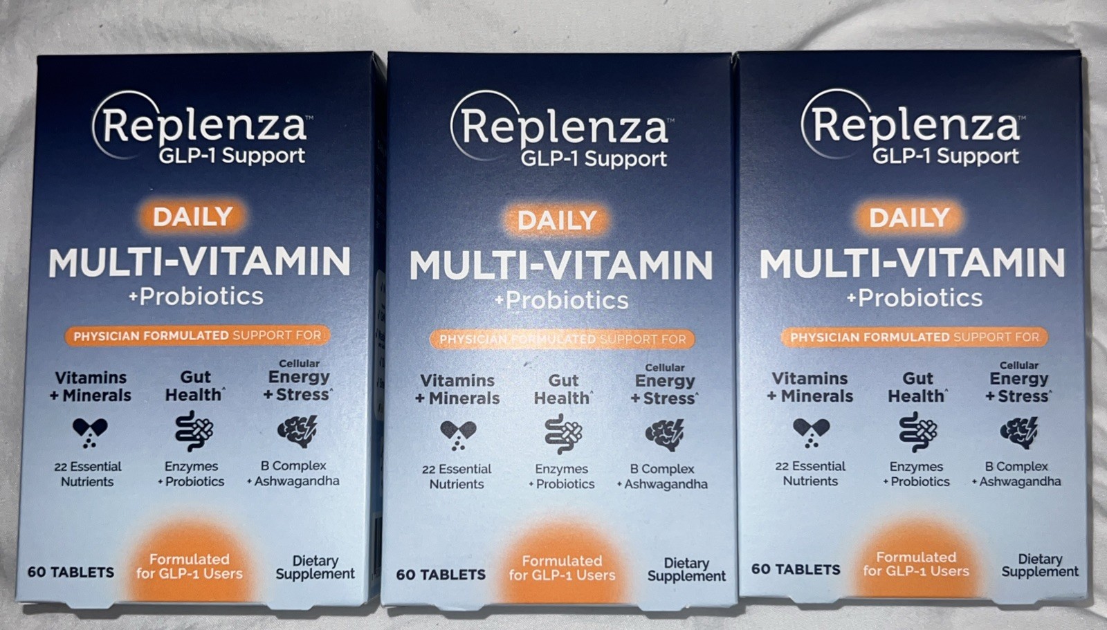 Replenza Daily Nutritional Supplement 180ct GLP-1 Support Exp:09/27 pack of 3