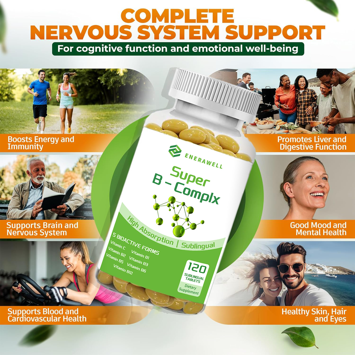 Vitamin B Complex, 120 Capsules With Vitamin C – High Potency | 02/07/2027