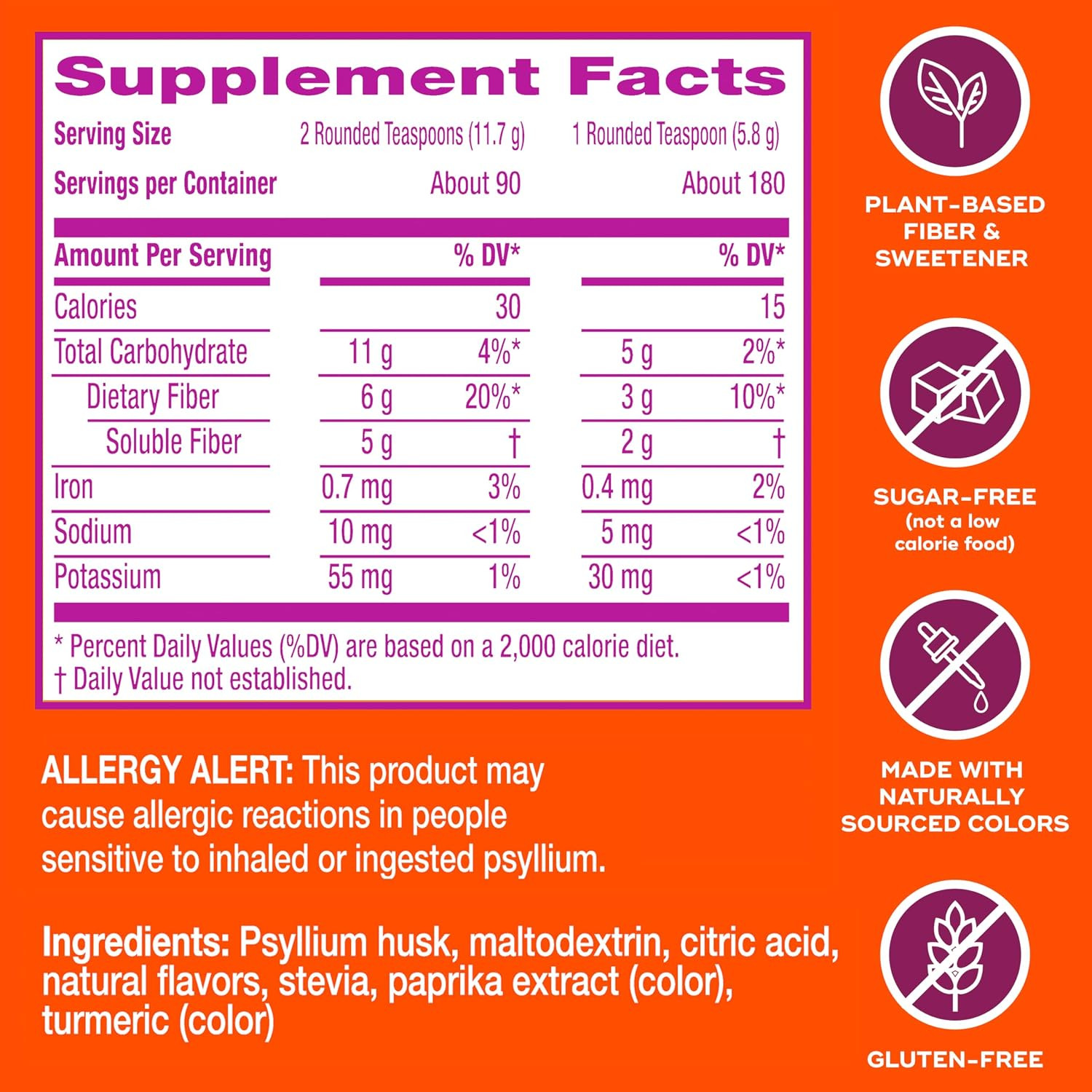 Metamucil Premium Blend Psyllium Fiber Supplement Orange 37.1oz/2.3lb New