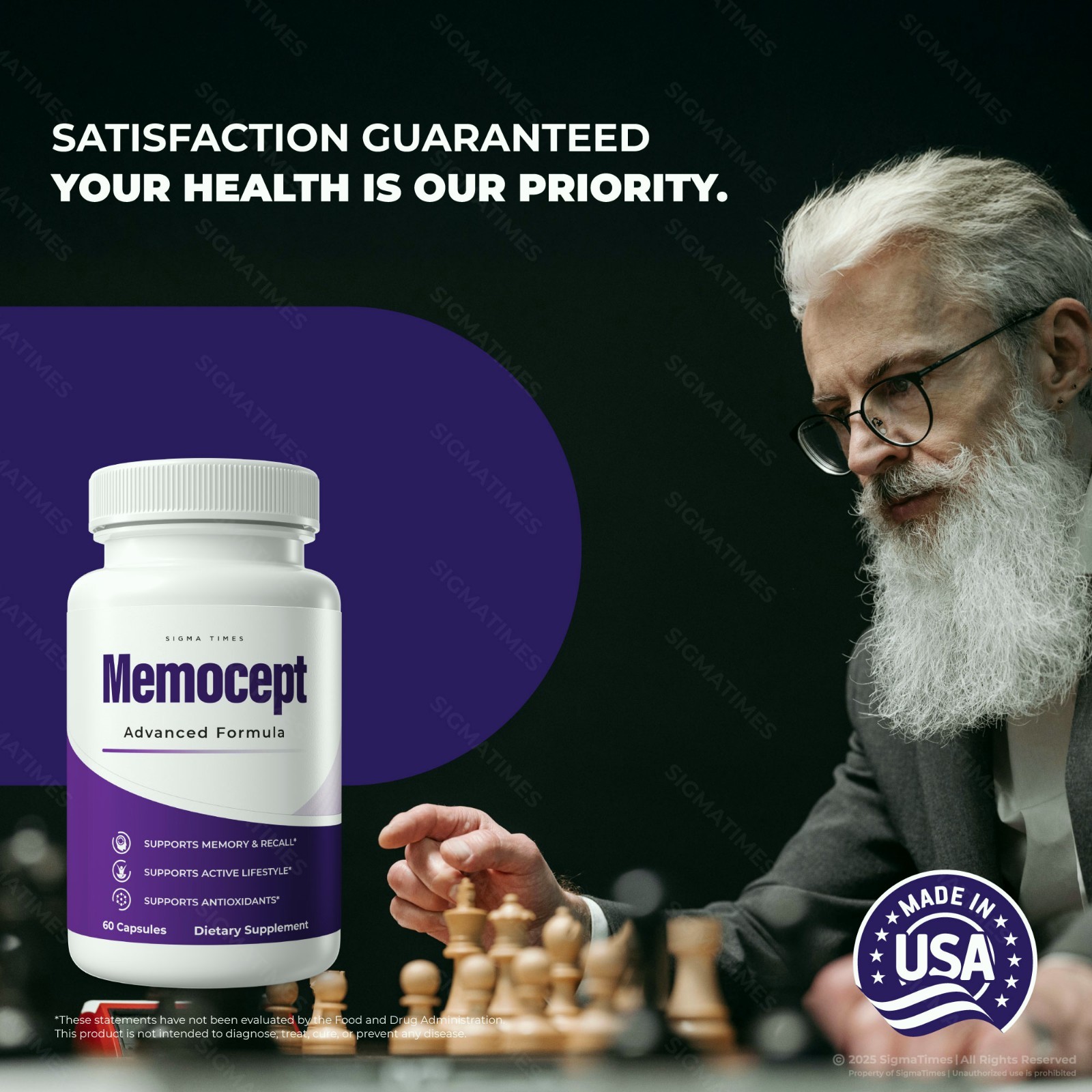 Memocept Capsules, Advanced Formula for Brain Health & Memory Support – 3 Pack