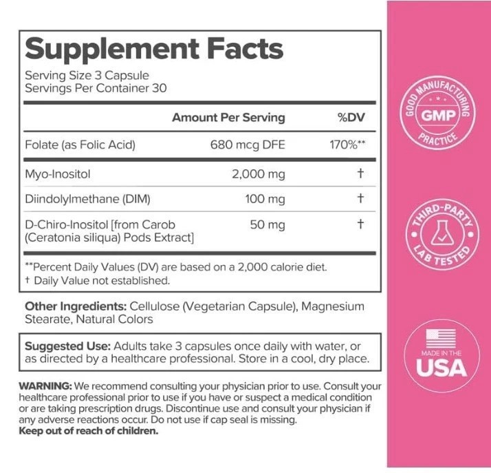 FLO Ovarian Support Vitamin for Women’s Hormone Balance – 90 Vegan Capsules New