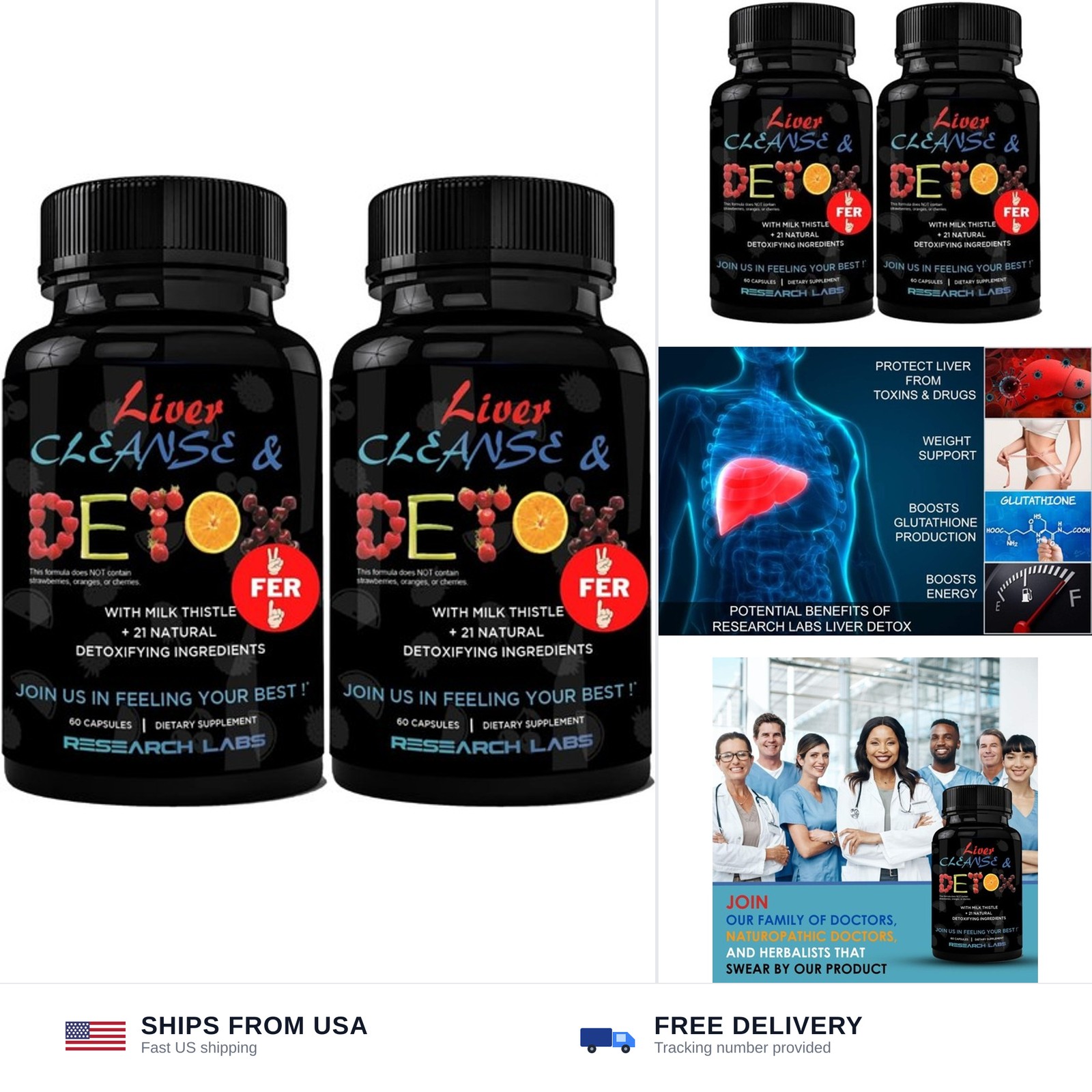 Research Labs 2 Pack Doctor Recommended Premium Liver Detox Cleanse & Support…