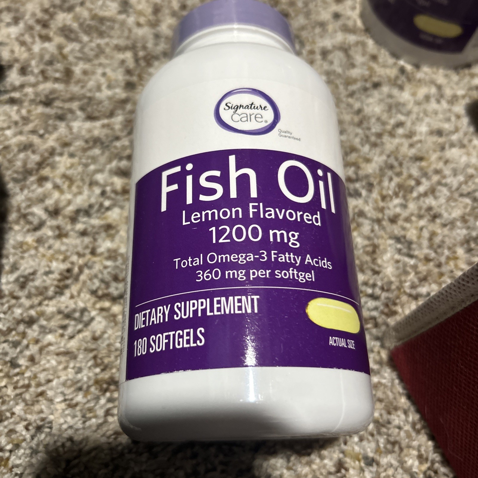 Signature Care Fish Oil 1200mg 180 Softgels, Omega3 is 360 mg/Softgel EXP 6/2026