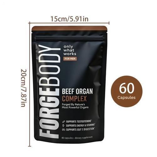 FORGEBODY Beef Organ Capsules Complex Supplement Supports Body Health & Brain