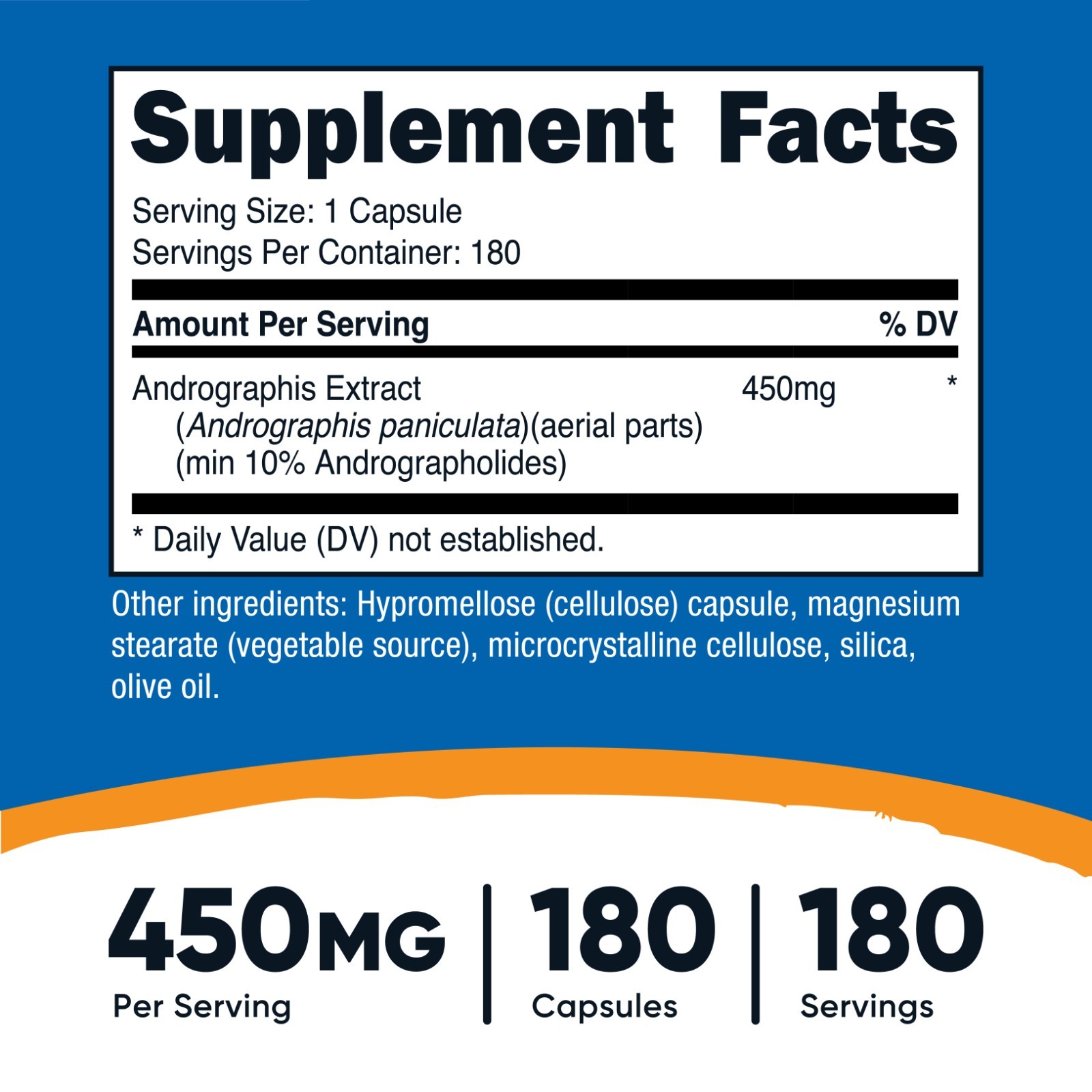 Nutricost Andrographis Extract 450mg, 180 Capsules – Non-GMO and Gluten Free