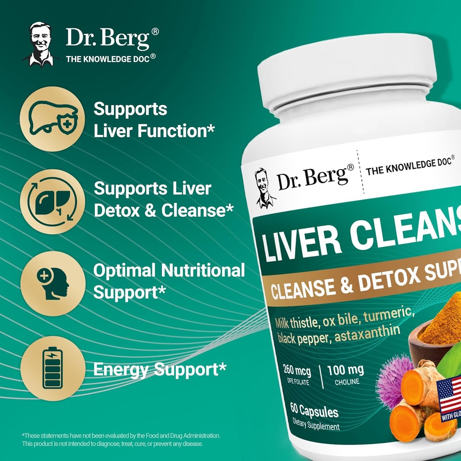 Dr. Berg Liver Cleanse Detox Capsules w/Unique Blend of 90 Count (Pack 1)