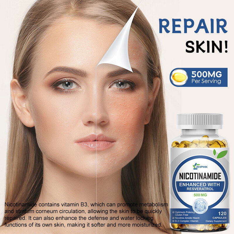 500MG NAD+ Nicotinamide Riboside Resveratrol Anti-Aging Supplement 120 Capsules