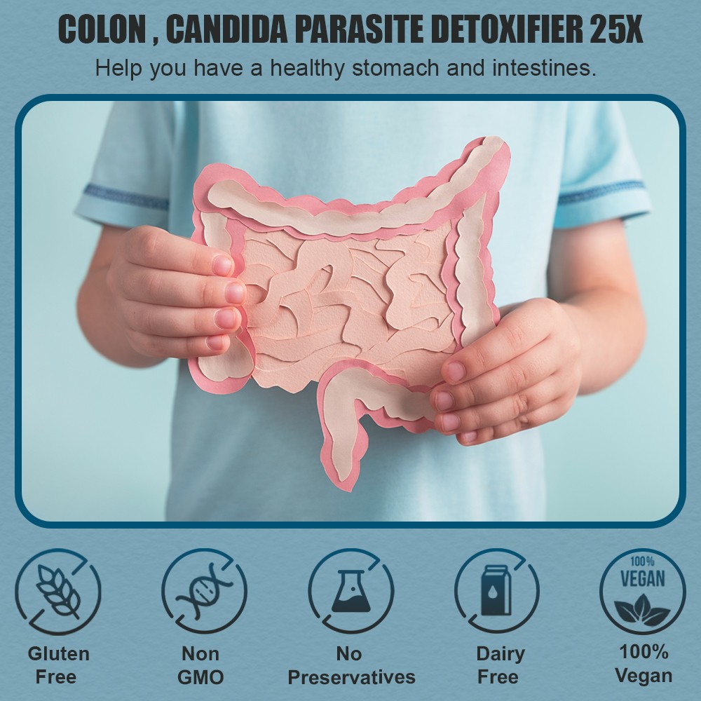 Parasite Detox Cleanse Candida Support Colon Health 120 Caps Natural Formula