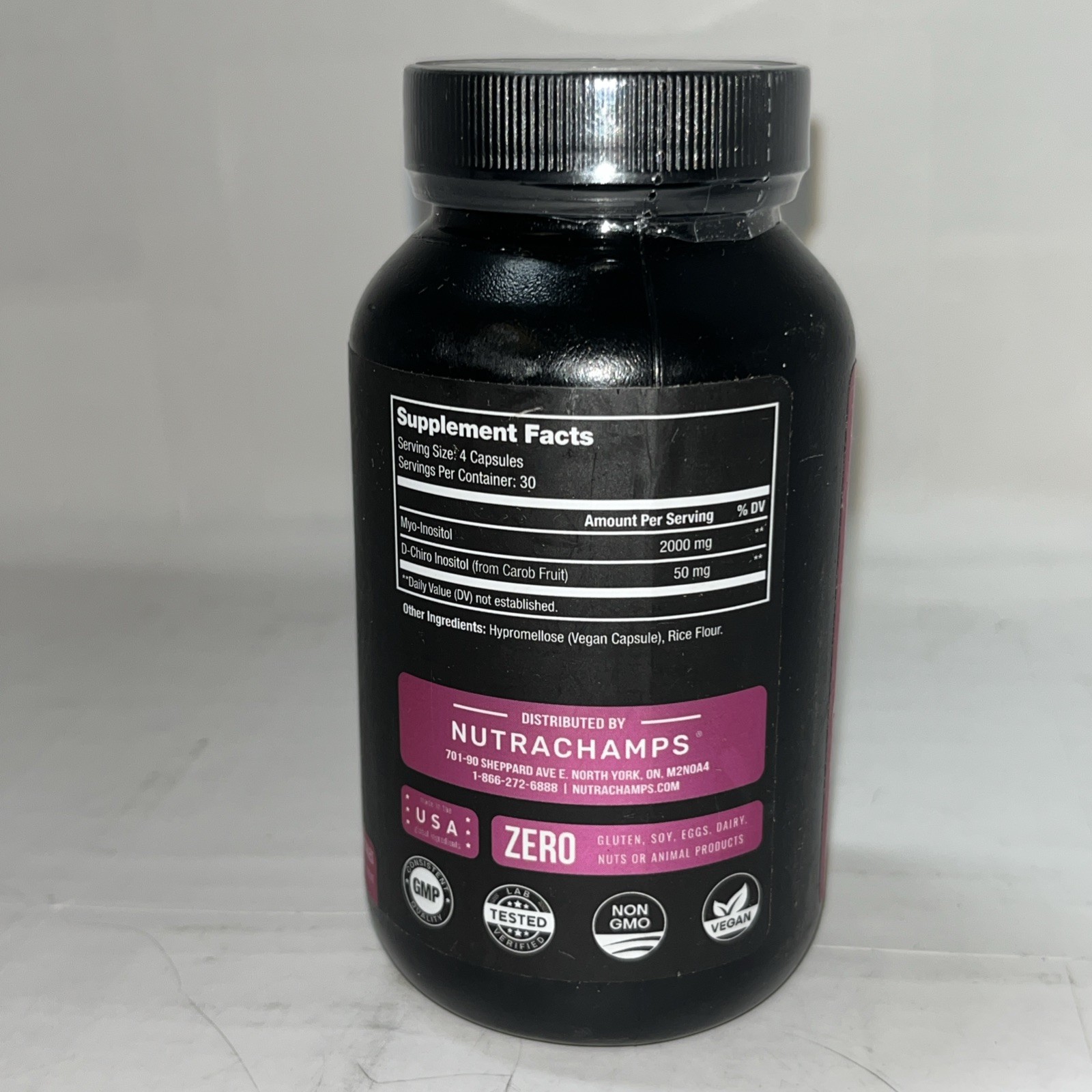 Myo & D-Chiro Inositol , 120 Vegan Capsules Exp8/2027 Nutra Champs
