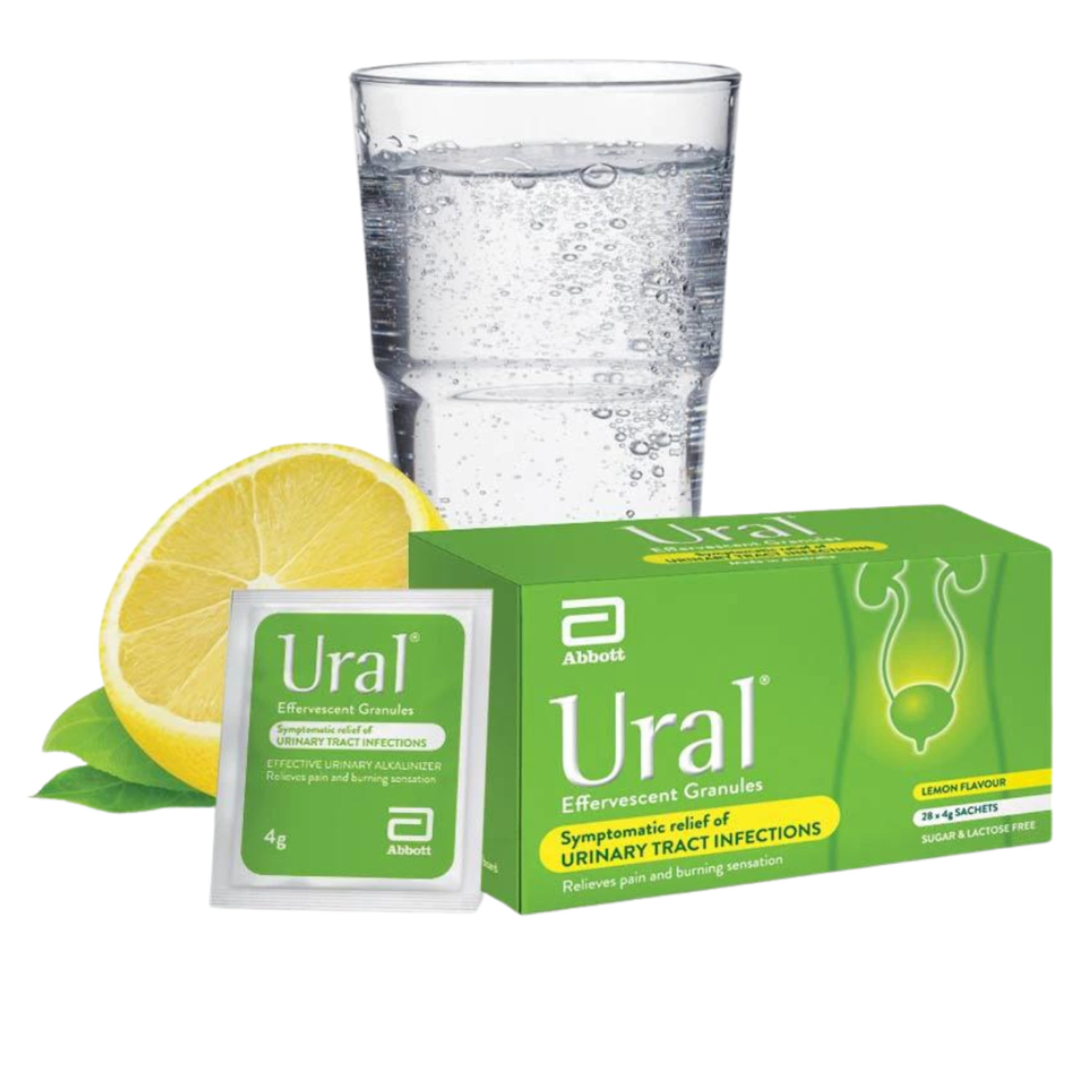 6X Abbott Ural Effervescent Granules Urine Alkalinizer 4g x 28 sachets FAST SHIP