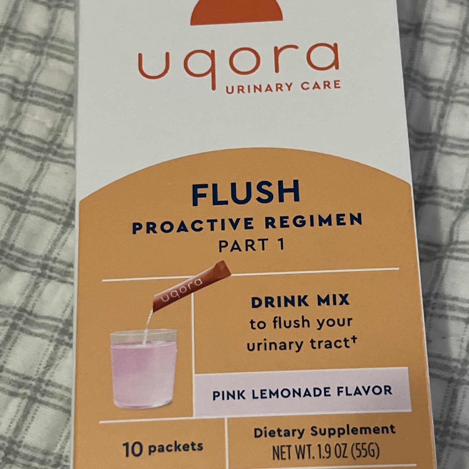 Uqora Drink Mix 1 FLUSH Supplement 10 Packets Pink Lemonade Exp 12/26 women