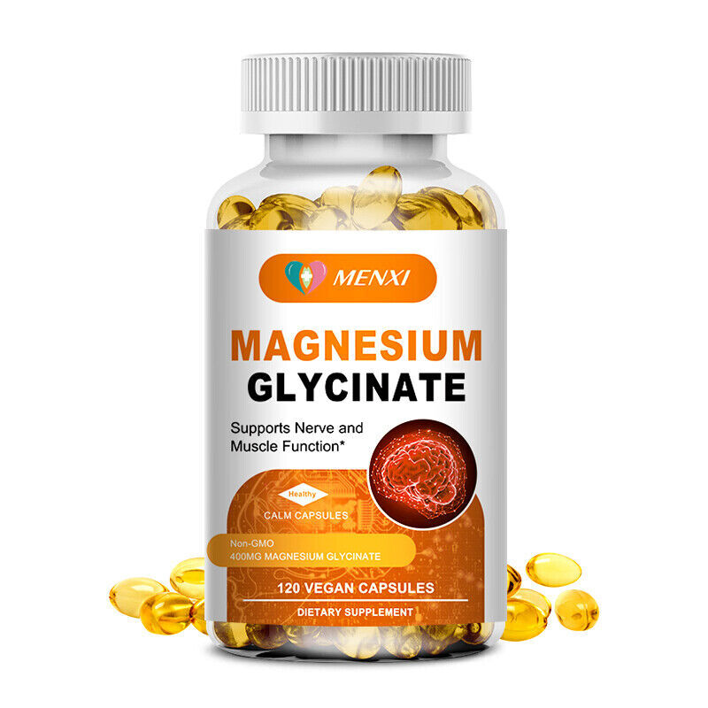 Magnesium Glycinate 400mg High Absorption,Improved Sleep,Stress & Anxiety Relief