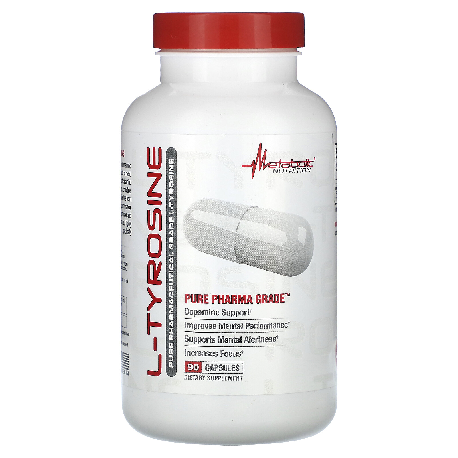 L-Tyrosine, Pure Pharma Grade, 90 Capsules