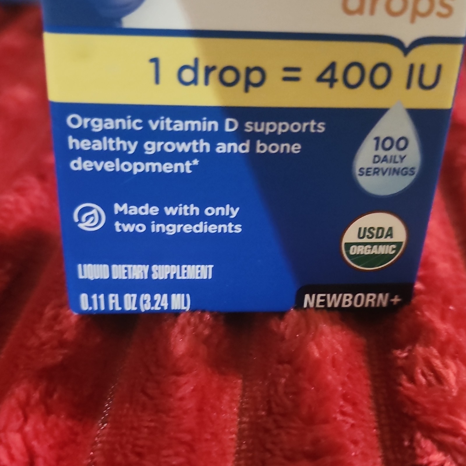 Mommy’s Bliss Organic Vitamin D3 Drops 400 IU 0.11 fl oz Baby Supplement