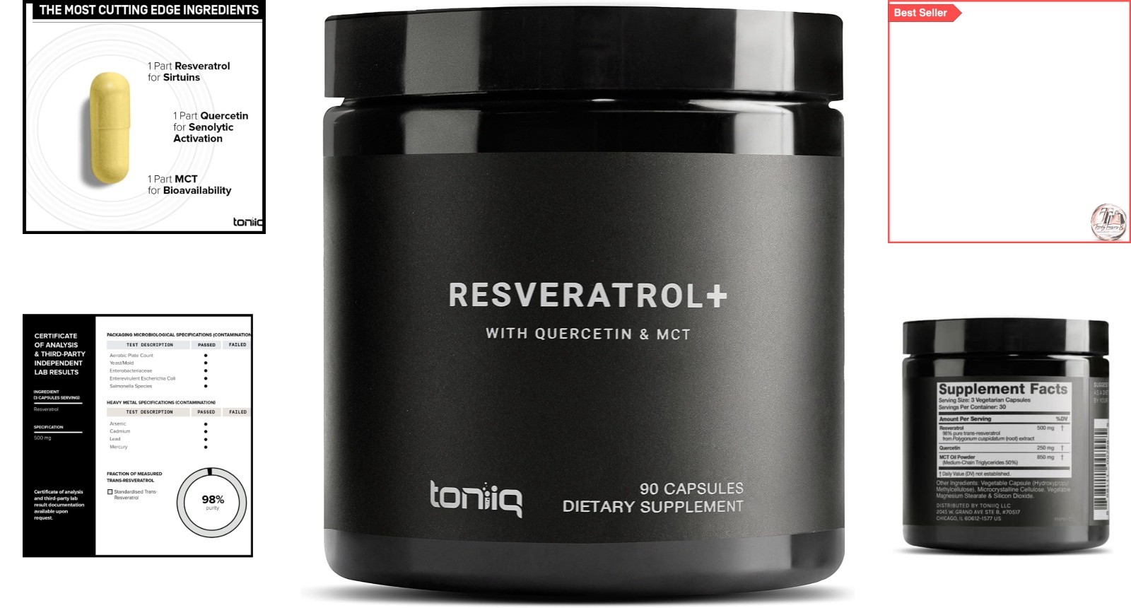 Ultra Purity NAD+ Boosting Blend with Resveratrol, Quercetin & MCT Oil