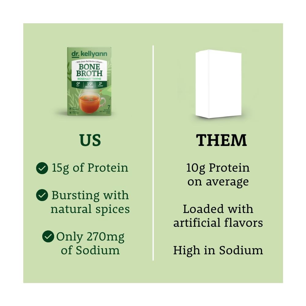 Quick and Tasty Rosemary Thyme Bone Broth Packets – 16g Protein & Nourishment