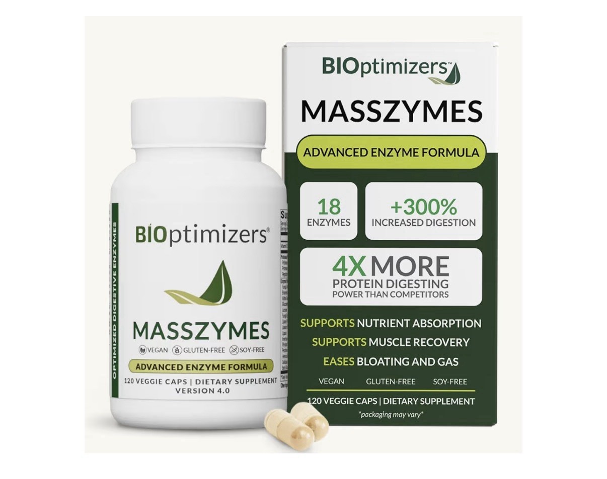 BIOptimizers MassZymes – Complete Digestive Enzymes Supplement for Gut Health