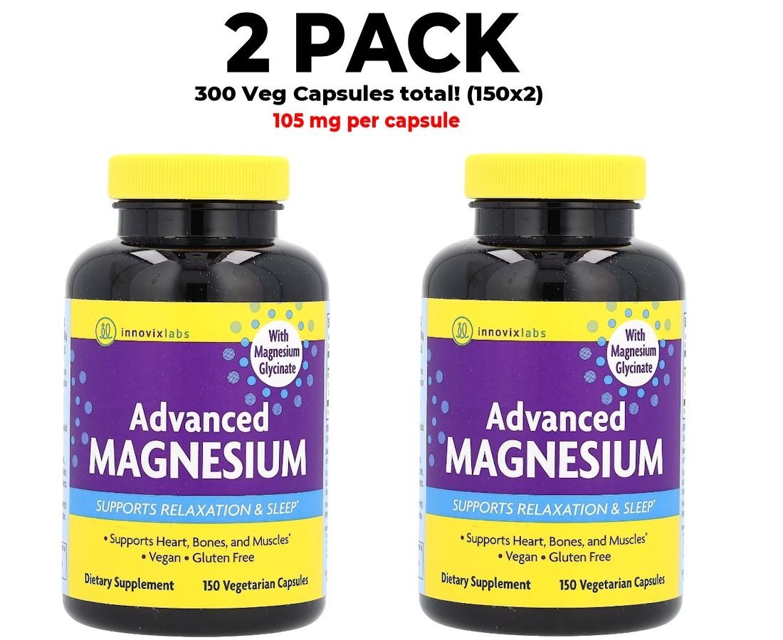 InnovixLabs, Advanced Magnesium, 2 PACK, 150 Veg Capsules, 105 mg per capsule